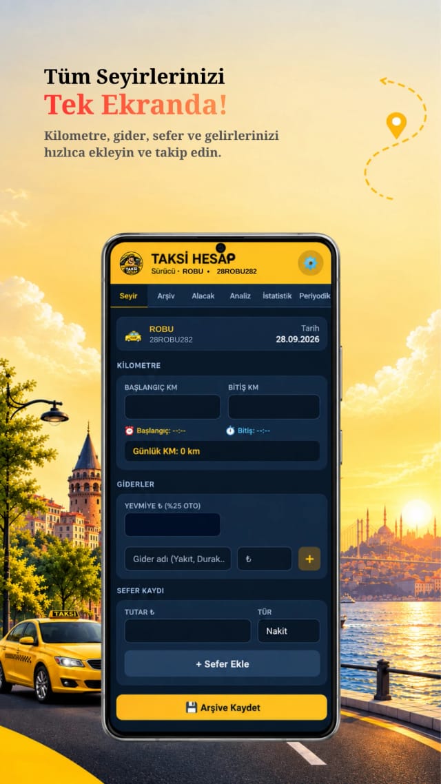 Trip tracking - km, expenses and fares in one screen